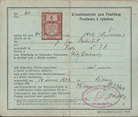 Ukázka historického rybářského lístku německy