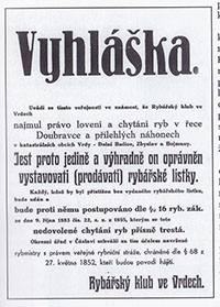 Vyhláška k založení rybářského spolku